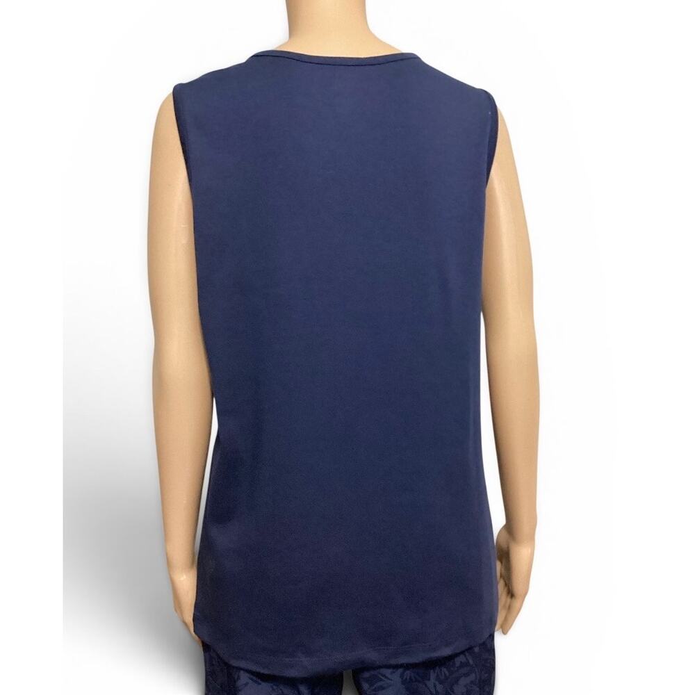 L.L. Bean Navy Blue Supima Cotton Tank Top Women's Large Regular L-REG - Picture 2 of 7